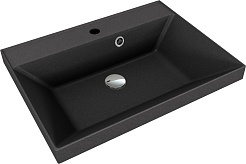 Style Line Тумба с кварцевой раковиной антрацит Матис 70 белая матовая – фотография-3